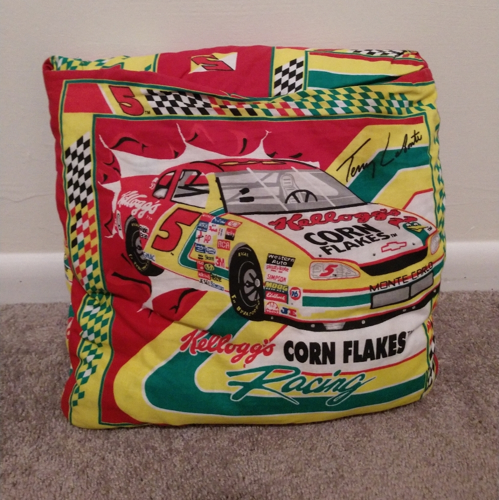 15"x14" Terry Labonte Kellogg's Racing Nascar Pillow Throw Blanket Quilt